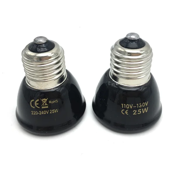 25/50/75/100W E27 Pet Heating Lamp 110V 220V Infrared Ceramic Emitter Heat Light Bulb Pet Brooder Chickens Rep