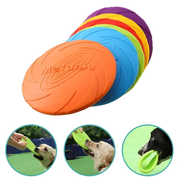 Dog Toys Silicone Flying Disc Fashion Multicolor Resistant Chew Toys Puppy Outdoor Game Trainning Interactive 