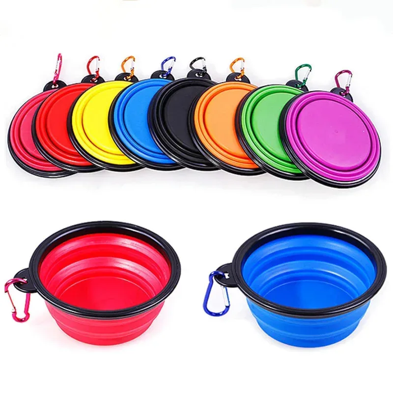 350ml Collapsible Dog Pet Folding Silicone Bowl Outdoor Travel Portable Puppy Food Container Feeder Dish Bowl