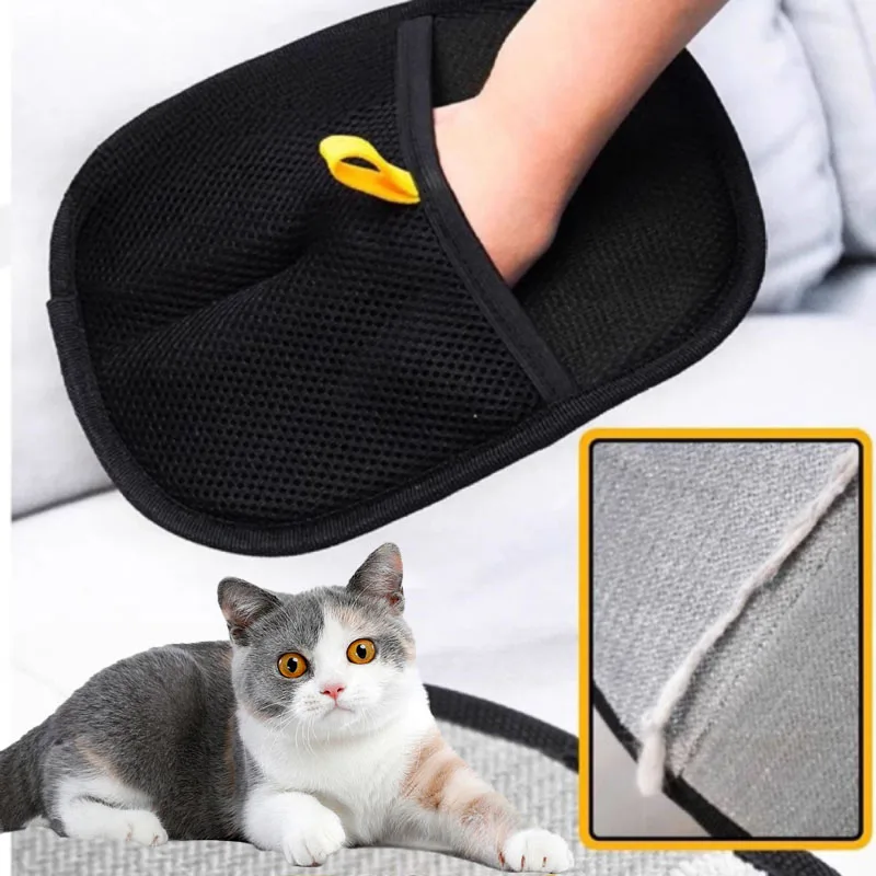 Pet Grooming Gloves Pet Hair Remover Brush Kitten Cleaning Glove Removing Dog Cat Hair From Sofa Carpet Clothe