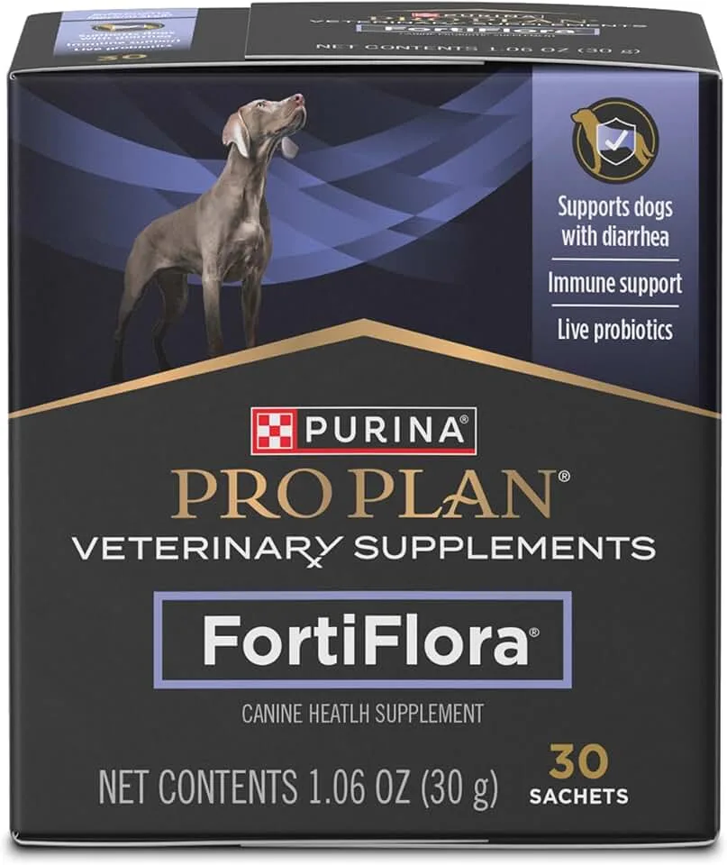 Purina Pro Plan Veterinary Supplements FortiFlora Probiotic Powder for Dogs, Daily Support for Digestive and I