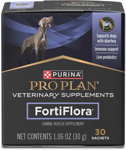 Purina Pro Plan Veterinary Supplements FortiFlora Probiotic Powder for Dogs, Daily Support for Digestive and I