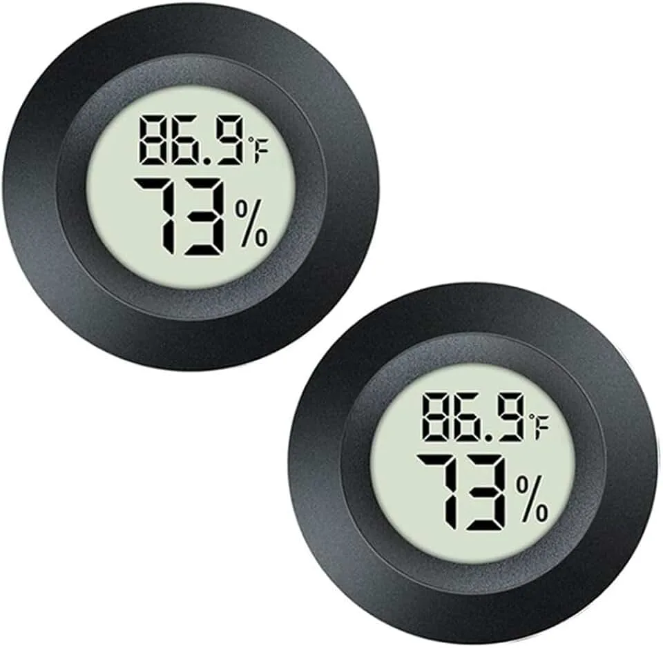 JEDEW 2 Pack Hygrometer Thermometer Digital Humidity Meter Indoor/Outdoor Humidity Monitor Reptile Thermo-Hygr