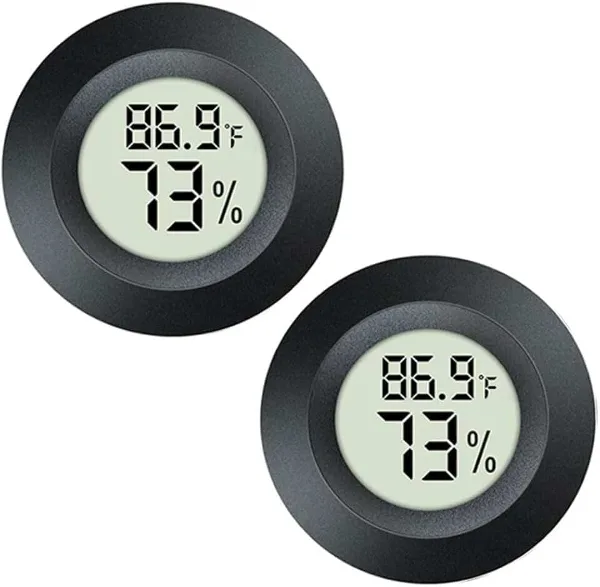 JEDEW 2 Pack Hygrometer Thermometer Digital Humidity Meter Indoor/Outdoor Humidity Monitor Reptile Thermo-Hygr