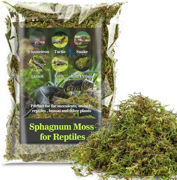 Sukh Sphagnum Moss for Reptiles - Green Terrarium Moss Substrate, 5oz